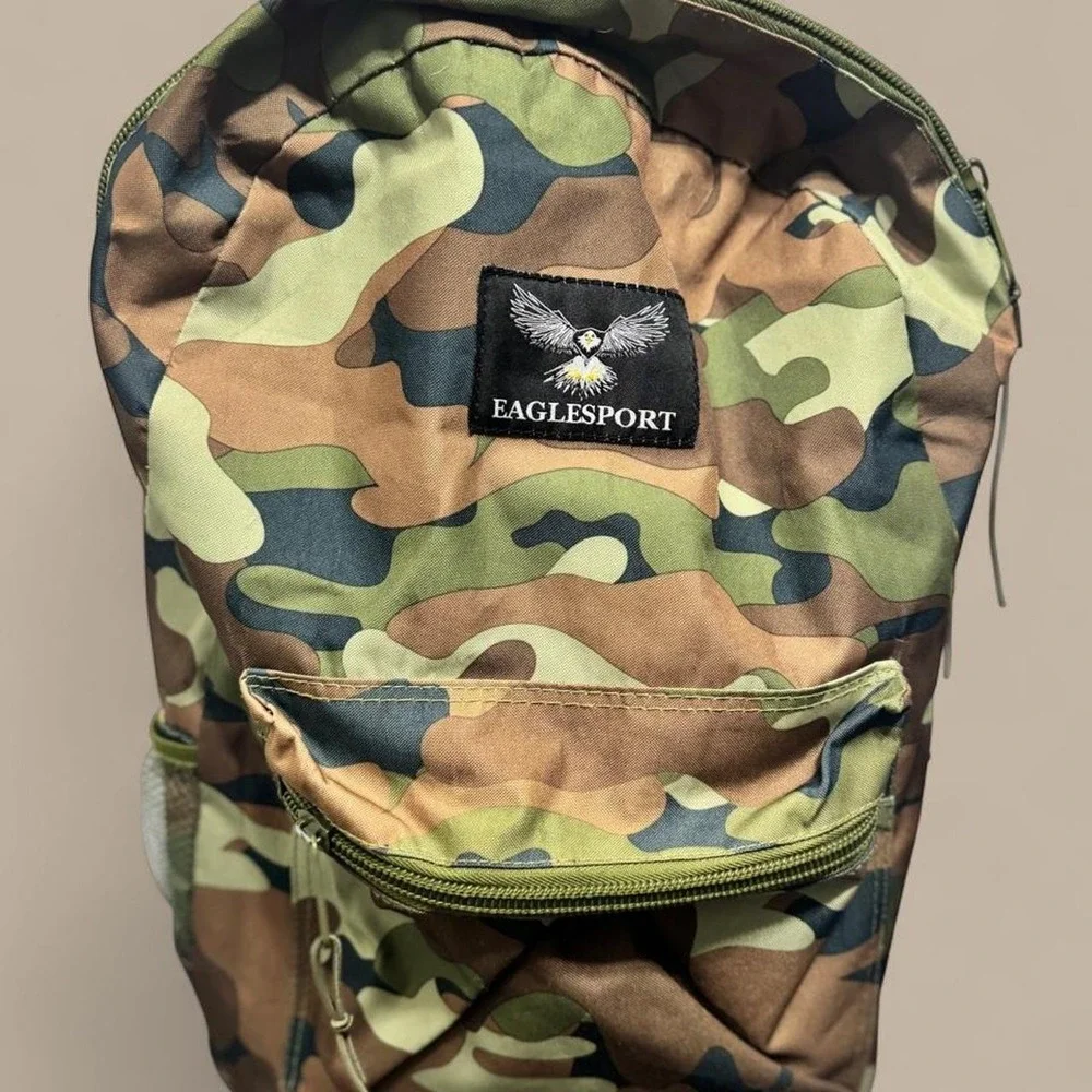 Eaglesport Woodland Camo Utility Backpack Gorpcore Streetwear Travel Bag Multi